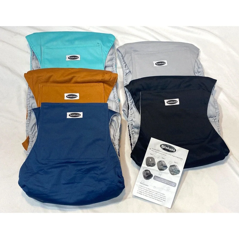Tuiskusa Size Large Washable Male Dog Diaper Belly Band Pack Of 5